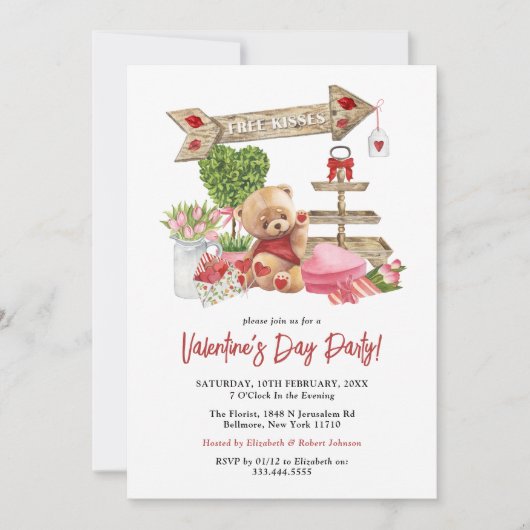 Uitnodiging tot Waterverf Valentijnsdag (Voorkant)