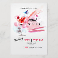 Uitnodiging tot Waterverf van cocktail Party