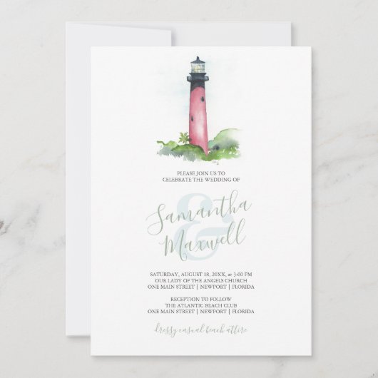 Uitnodiging tot Waterverf van de kustvuurtoren (Voorkant)