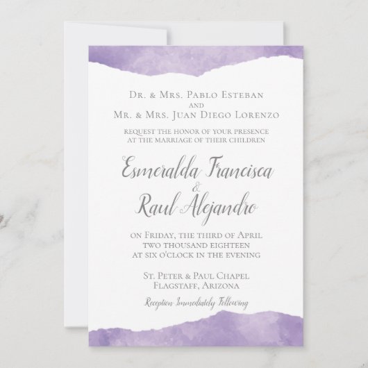 Uitnodiging tot Waterverf van de Lavender (Voorkant)