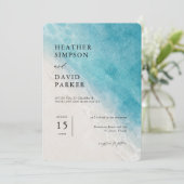 Uitnodiging tot waterverf van de Nautical Wedding  (Staand voorkant)