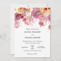 Uitnodiging tot Waterverf van de Rustic Floral Wed