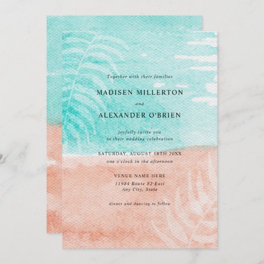 Uitnodiging tot Waterverf van een kustwacht (Voorkant / Achterkant)