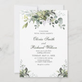 Uitnodiging tot Waterverf van eucalyptus (Voorkant)