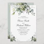 Uitnodiging tot Waterverf van eucalyptus (Voorkant / Achterkant)