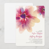 uitnodiging tot waterverf van florale  (Voorkant / Achterkant)