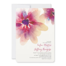 uitnodiging tot waterverf van florale 