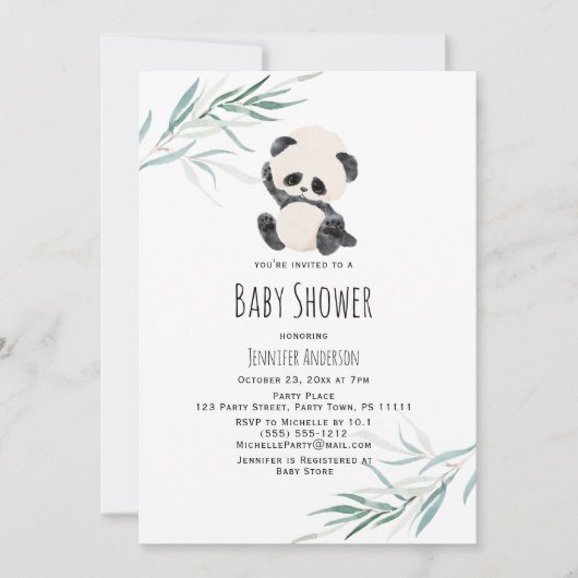 Uitnodiging tot Waterverf van het Baby shower Pand (Voorkant)