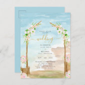 Uitnodiging tot waterverf van het strand (Voorkant / Achterkant)