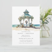 Uitnodiging tot waterverf van het strand (Staand voorkant)