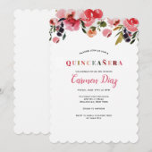 Uitnodiging tot Waterverf van Quinceañera (Voorkant / Achterkant)