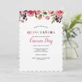 Uitnodiging tot Waterverf van Quinceañera (Staand voorkant)