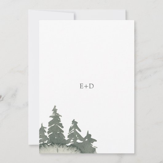 Uitnodiging tot Waterverf van Rustic Mountain (Achterkant)