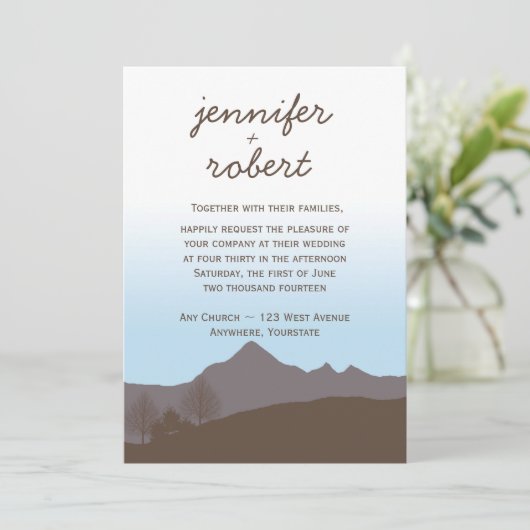 Uitnodiging tot Waterverf van Rustic Mountain (Staand voorkant)