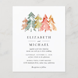 Uitnodiging tot Waterverf van Rustic Pine Trees