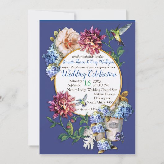 Uitnodiging tot Waterverf Victoriaans-Era Floral (Voorkant)