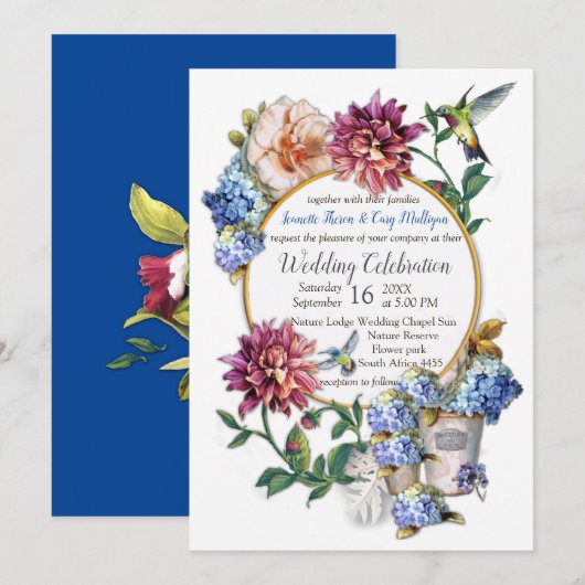 Uitnodiging tot Waterverf Victoriaans-Era Floral (Voorkant / Achterkant)