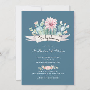 Uitnodiging tot waterverf voor baby shower