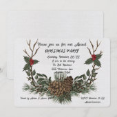 Uitnodiging tot Waterverf voor kerstfeestdagen (Voorkant / Achterkant)