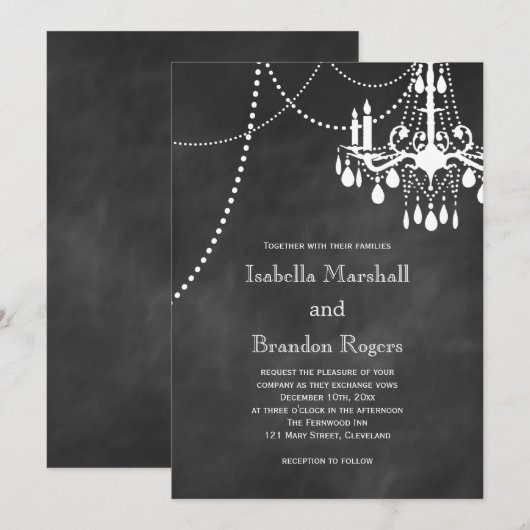 Uitnodiging tot weddenschap door handelier Chalkbo (Voorkant / Achterkant)