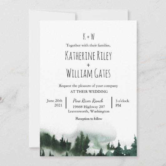 Uitnodiging tot weddenschap in het Rustic Forest M (Voorkant)