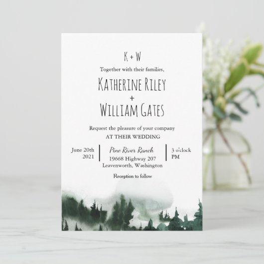 Uitnodiging tot weddenschap in het Rustic Forest M (Staand voorkant)