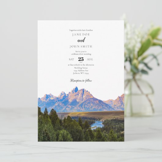 Uitnodiging tot weddenschap in het Rustic Mountain (Staand voorkant)