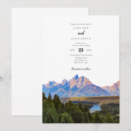 Uitnodiging tot weddenschap in het Rustic Mountain (Voorkant / Achterkant)