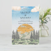 Uitnodiging tot weddenschap in het Rustic Mountain (Staand voorkant)