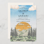 Uitnodiging tot weddenschap in het Rustic Mountain (Voorkant / Achterkant)