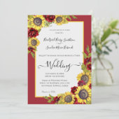 Uitnodiging tot weddenschap met bijtende Gele Zonn (Staand voorkant)