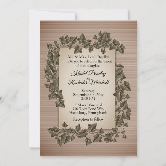 Uitnodiging tot weddenschap met bijtende wijnstokk (Voorkant)