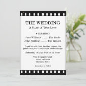 Uitnodiging tot weddenschap met een filmthema (Staand voorkant)