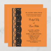 Uitnodiging tot weddenschap met Franse kant (oranj (Voorkant / Achterkant)