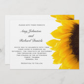 Uitnodiging tot weddenschap met geel zonnebloem |  (Voorkant / Achterkant)