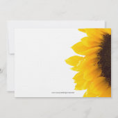 Uitnodiging tot weddenschap met geel zonnebloem |  (Achterkant)