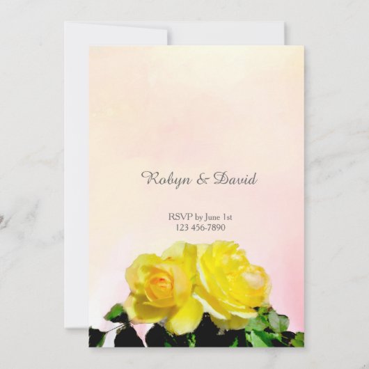 Uitnodiging tot weddenschap met gele rozen (Achterkant)