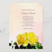 Uitnodiging tot weddenschap met gele rozen (Voorkant / Achterkant)