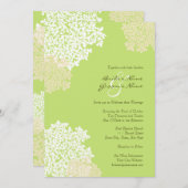Uitnodiging tot weddenschap met groene en witte ko (Voorkant / Achterkant)