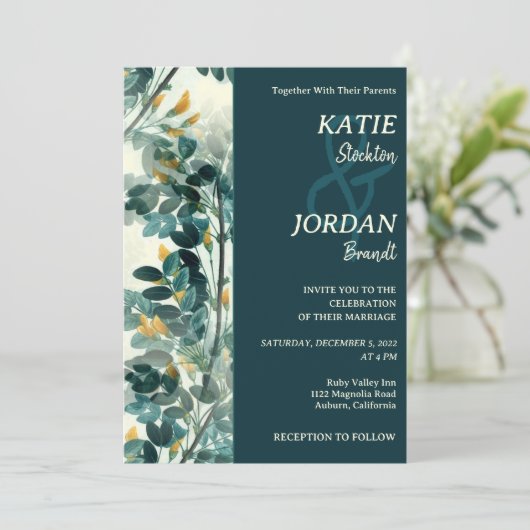 Uitnodiging tot weddenschap met huidskleur (Staand voorkant)