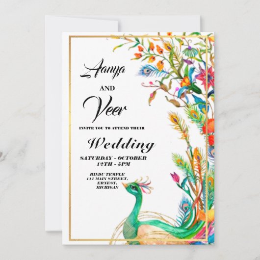 Uitnodiging tot weddenschap met Indische hindu Pea (Voorkant)