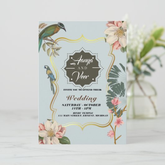 Uitnodiging tot weddenschap met Indische hindu Pea (Staand voorkant)