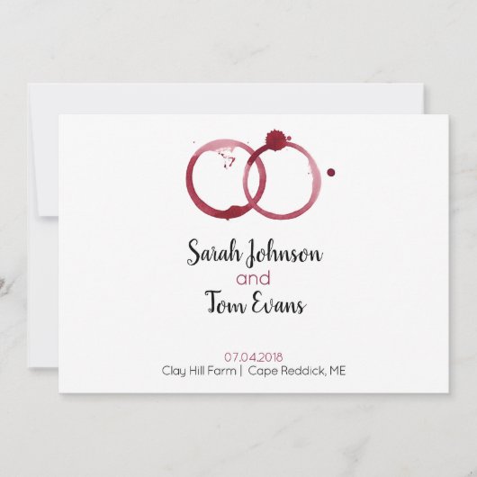 Uitnodiging tot weddenschap met jute wijn (Voorkant)