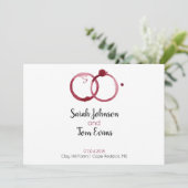 Uitnodiging tot weddenschap met jute wijn (Staand voorkant)