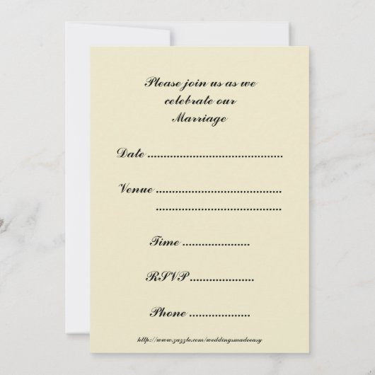 Uitnodiging tot weddenschap met kinderen (Achterkant)