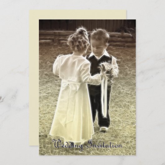 Uitnodiging tot weddenschap met kinderen (Voorkant / Achterkant)