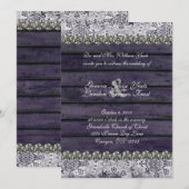  uitnodiging tot weddenschap met Lace Wood Rhinest (Voorkant / Achterkant)