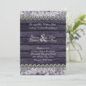  uitnodiging tot weddenschap met Lace Wood Rhinest (Staand voorkant)