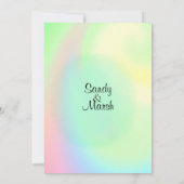 Uitnodiging tot weddenschap met pasteelregenboog (Achterkant)