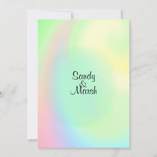 Uitnodiging tot weddenschap met pasteelregenboog (Achterkant)